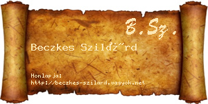 Beczkes Szilárd névjegykártya